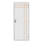 Kit Porta De Madeira Decorada 215x75cm Com Batente De Aço 06c