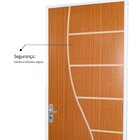 Kit Porta De Madeira Decorada 215x75cm Com Batente De Aço 6cm