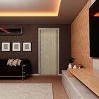 Kit Porta De Madeira Decorada 215x84cm Com Batente De Mdf Ult