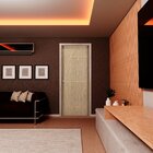 Kit Porta De Madeira Decorada 215x84cm Com Batente De Mdf Ult