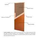 Kit Porta De Madeira Decorada 215x84cm Com Batente De Mdf Ult