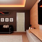 Kit Porta De Madeira Decorada 215x84cm Com Batente De Mdf Ult