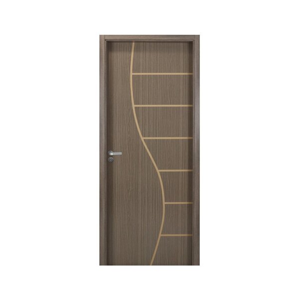 Kit Porta De Madeira Decorada 215x84cm Com Batente De Mdf Ult