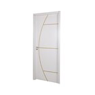 Kit Porta De Madeira Decorada 215x84cm Com Batente De Mdf Ult