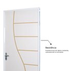 Kit Porta De Madeira Decorada 215x85cm Com Batente De Aço 06c