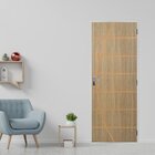 Kit Porta De Madeira Decorada 215x85cm Com Batente De Aço 6cm