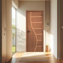 Kit Porta De Madeira Decorada 215x94cm Batente 16cm Cantareir