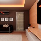 Kit Porta De Madeira Decorada 215x94cm Com Batente De Mdf Ult