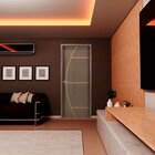 Kit Porta De Madeira Decorada 215x94cm Com Batente De Mdf Ult