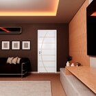 Kit Porta De Madeira Decorada 215x94cm Com Batente De Mdf Ult