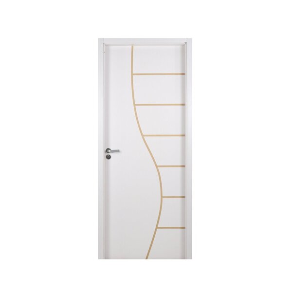 Kit Porta De Madeira Decorada 215x94cm Com Batente De Mdf Ult