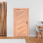 Kit Porta De Madeira Direita 213cmx94,5cmx12cm Pe26 Esel Natu