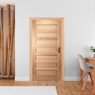 Kit Porta De Madeira Direita 213cmx94,5cmx12cm Pe28 Esel Natu