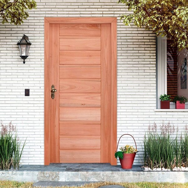 Kit Porta De Madeira Direita 84,5cmx213cmx12cm Pe30 Esel Natu