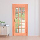 Kit Porta De Madeira Esquerda 213cmx74,5cmx12cm Pe15 Esel Nat