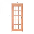 Kit Porta De Madeira Esquerda 213cmx74,5cmx12cm Pe15 Esel Nat