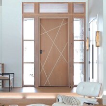 Kit Porta De Madeira Frisada 210x62cm Batente 14cm Fechadura