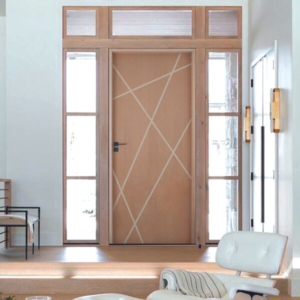 Kit Porta De Madeira Frisada 210x62cm Batente 14cm Fechadura