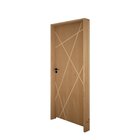 Kit Porta De Madeira Frisada 210x62cm Batente 14cm Fechadura