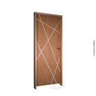 Kit Porta De Madeira Frisada 210x80cm Batente 14cm Fechadura