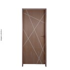 Kit Porta De Madeira Frisada 210x80cm Batente 14cm Fechadura