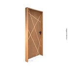 Kit Porta De Madeira Frisada 210x90cm Batente 14cm Fechadura