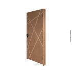 Kit Porta De Madeira Frisada 210x90cm Batente 14cm Fechadura