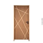 Kit Porta De Madeira Frisada 210x90cm Batente 14cm Fechadura