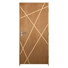 Kit Porta De Madeira Frisada 210x92cm Batente 14cm Fechadura