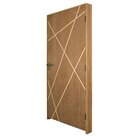 Kit Porta De Madeira Frisada 210x92cm Batente 14cm Fechadura