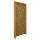 Kit Porta De Madeira Frisada 210x92cm Batente 14cm Fechadura