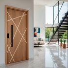 Kit Porta De Madeira Frisada 215x109cm Batente 14cm Fechadura