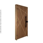 Kit Porta De Madeira Frisada 215x109cm Batente 14cm Fechadura