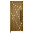 Kit Porta De Madeira Frisada 215x109cm Batente 14cm Fechadura