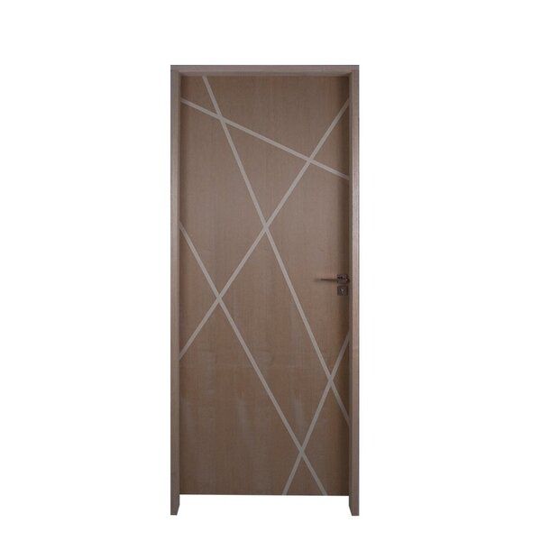 Kit Porta De Madeira Frisada 215x117cm Batente 14cm Fechadura