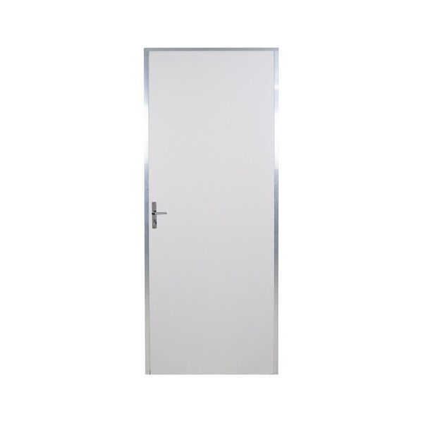 Kit Porta De Madeira Lisa 212x75cm Com Batente De Aluminio 3,