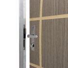 Kit Porta De Madeira Lisa 212x85cm Com Batente De Alumínio 3,