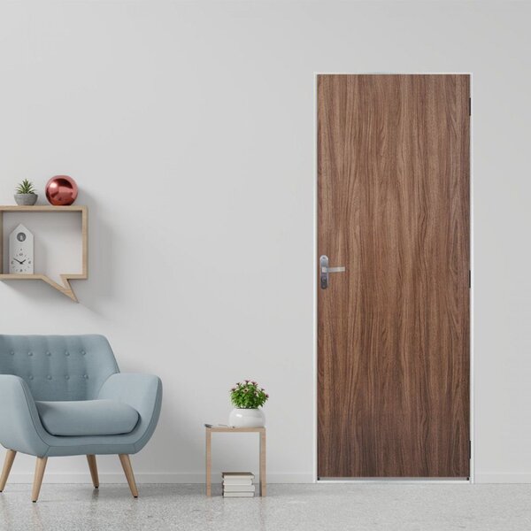 Kit Porta De Madeira Lisa 215x65cm Com Batente De Aço 06cm Aç