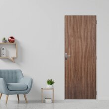 Kit Porta De Madeira Lisa 215x65cm Com Batente De Aço 06cm Aç