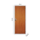 Kit Porta De Madeira Lisa 215x65cm Com Batente De Aço 12cm Aç