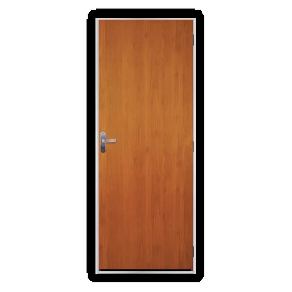 Kit Porta De Madeira Lisa 215x65cm Com Batente De Aço 12cm Aç