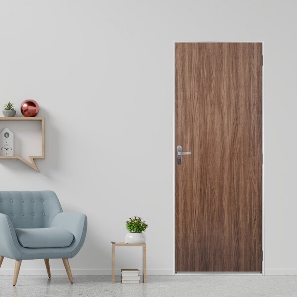 Kit Porta De Madeira Lisa 215x65cm Com Batente De Aço 12cm Aç