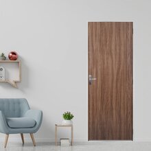 Kit Porta De Madeira Lisa 215x65cm Com Batente De Aço 12cm Aç