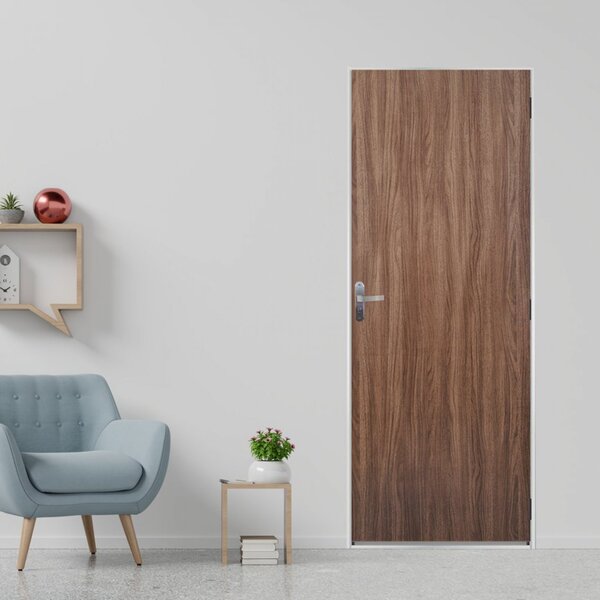 Kit Porta De Madeira Lisa 215x75cm Com Batente De Aço 06cm Aç