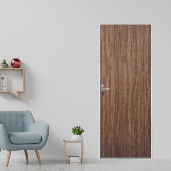 Kit Porta De Madeira Lisa 215x85cm Com Batente De Aço 06cm Aç