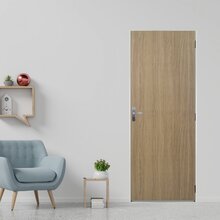 Kit Porta De Madeira Lisa 215x85cm Com Batente De Aço 12cm Aç