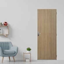 Kit Porta De Madeira Lisa 215x85cm Com Batente De Aço 6cm Aço