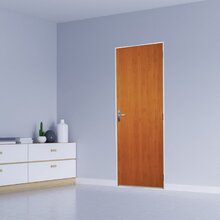 Kit Porta De Madeira Lisa 215x95cm Com Batente De Aço 06cm Aç