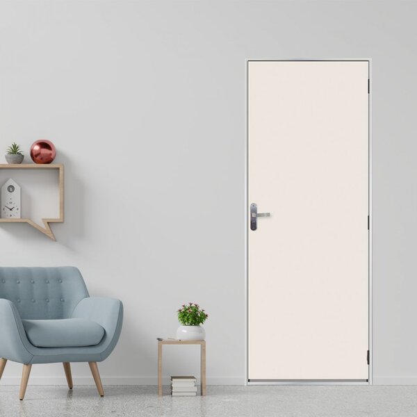 Kit Porta De Madeira Lisa 215x95cm Com Batente De Aço 06cm Aç