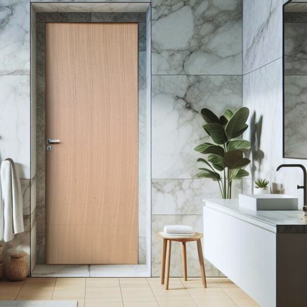 Kit Porta De Madeira Lisa Angelim 210x62cm Batente 11cm Unipo